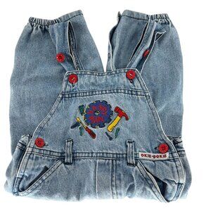 Okie Dokie Handyman Y2K Vintage Denim Overalls Tools Embroidery 18 Months